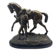 After Edgar Bertram bronze of 'Jockey and Winning Horse 1872'