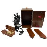 Watson and Son's London cased binocular microscope