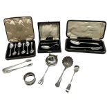 Set of six silver coffee spoons Birmingham 1939