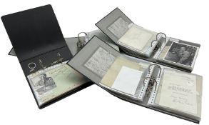 Four ring binder folders and contents of photographs and correspondence with original and printed au
