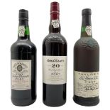 Three bottles of port comprising Graham's Tawny Port aged 20 years 75cl