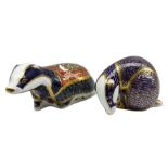 Royal Crown Derby paperweights comprising 'Moonlight Badger' an exclusive for the Collectors Guild d