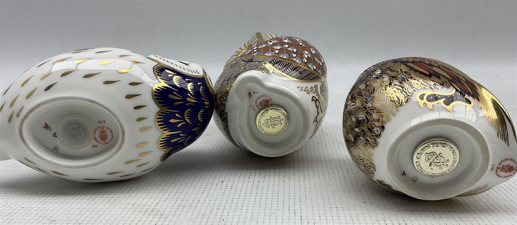 Three Royal Crown Derby paperweights comprising 'Little Owl' dated 1998 - Image 2 of 2