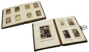 Victorian leather photograph album with lithographed pages