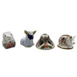 Four Royal Crown Derby paperweights comprising a Mole