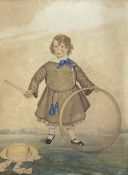 William Gosse (British Early 19th century): Boy Playing with Hoop