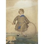 William Gosse (British Early 19th century): Boy Playing with Hoop