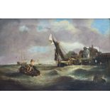 Circle of James Webb (British 1825-1895): Ships Struggling in Stormy Seas