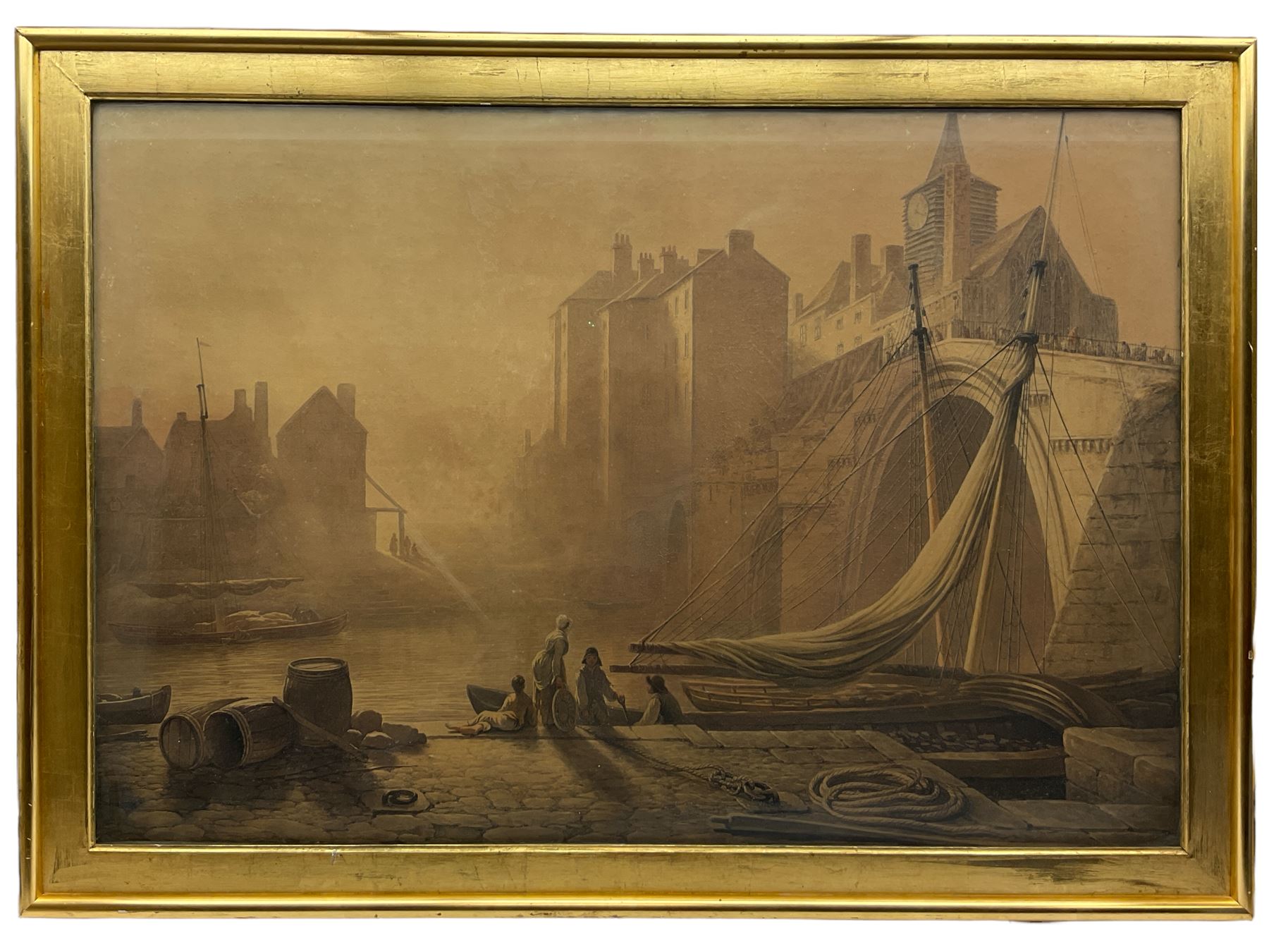 Attrib. Henry Cave (British 1779-1836): Old Ouse Bridge York - Image 2 of 3