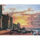 After Paul Sandby (British 1725-1809): 'Windsor Castle - North Terrace Looking West at Sunset'