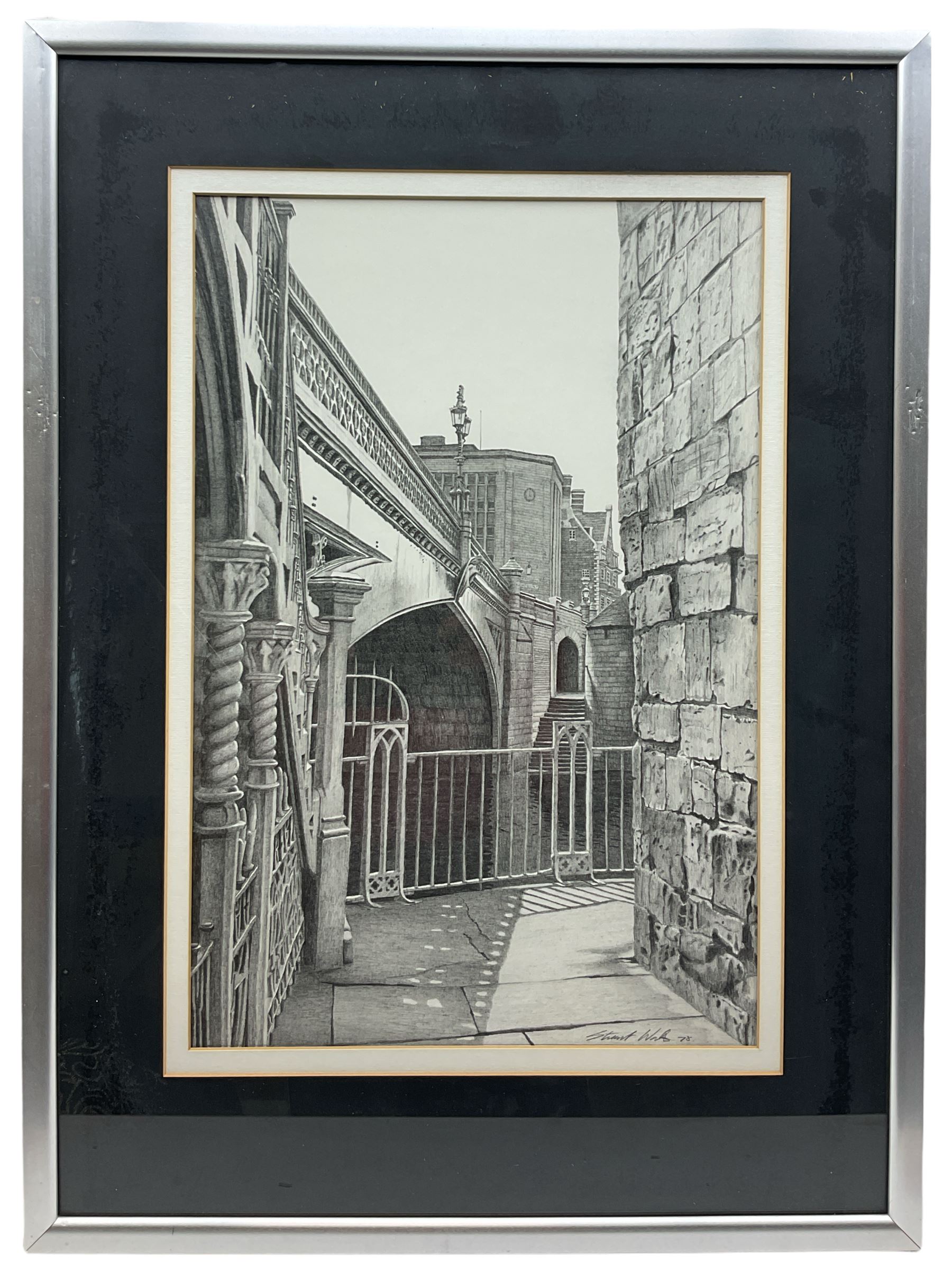 Stuart Walton (Northern British 1933-): View of Lendal Bridge York from Dame Judi Dench Walk - Image 2 of 3