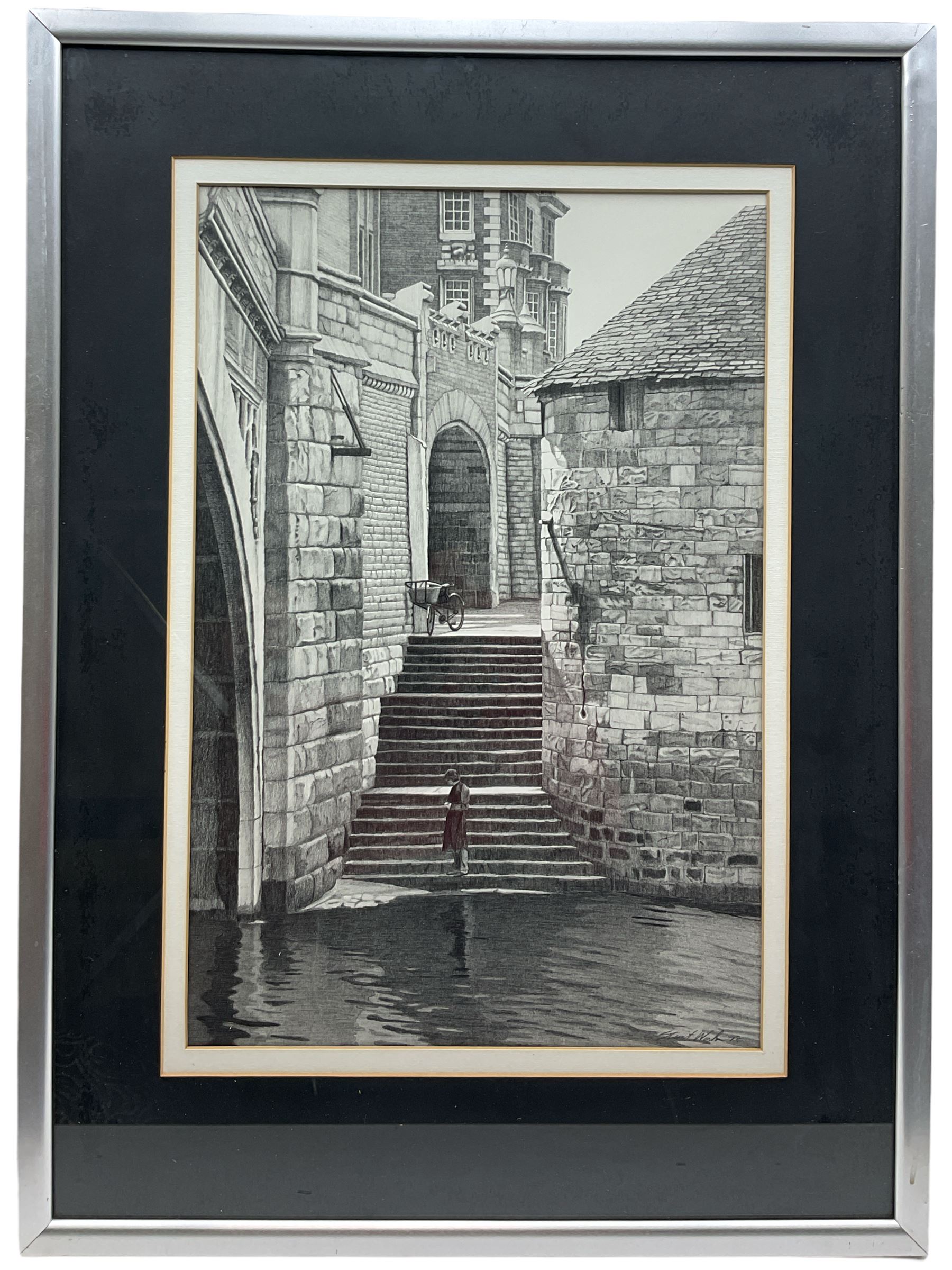 Stuart Walton (Northern British 1933-): Steps Leading from Wellington Row beneath Lendal Bridge to t - Bild 2 aus 3