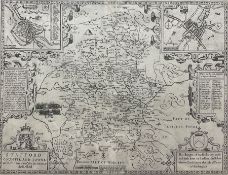After John Speed (British 1552-1629): 'Stafford Countie and Towne with the ancient Citie Litchfield
