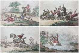 After James Gillray (British 1756-1815): 'Hounds Finding' 'Hounds in Full Cry' 'Hounds Throwing-Off'