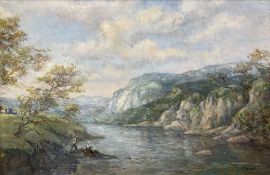 M J Rendell (British 1896-1980): Figures in a River Landscape
