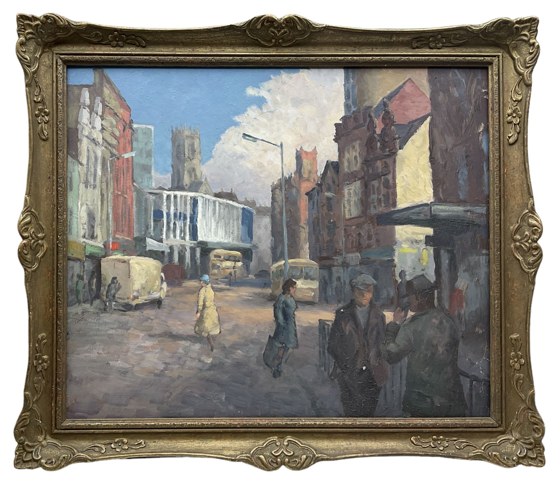 Northern British School (Mid-20th century): Figures in Doncaster High Street - Image 2 of 2