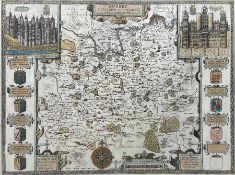 John Speed (British 1552-1629): 'Surrey Described and Divided into Hundreds'