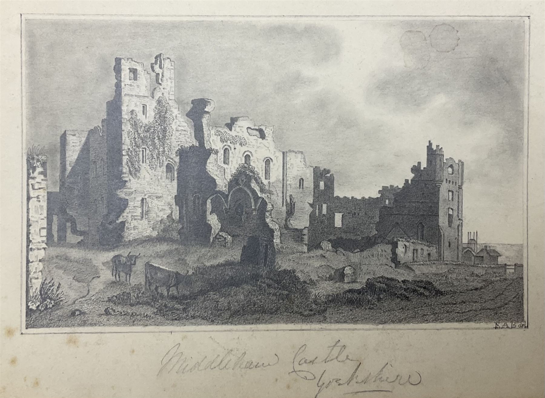 E A Bowen (British early 19th century): 'Middleham Castle' - Image 2 of 2