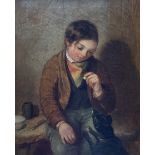 English School (Early-mid 19th century): Boy Training his Dog