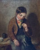 English School (Early-mid 19th century): Boy Training his Dog