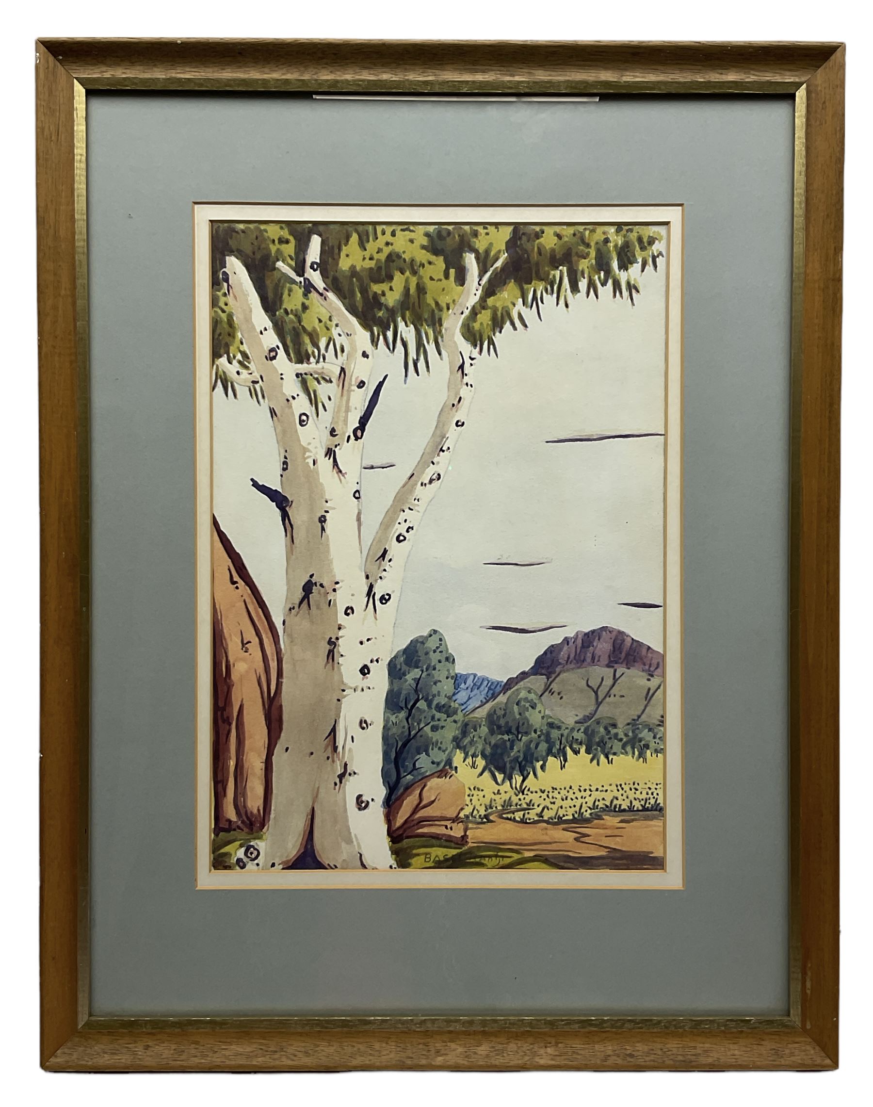 Basil [Basel] Rantji (Australian Aboriginal 1936-1999): Ghost Gum Tree in the MacDonnell Ranges - Bild 2 aus 2