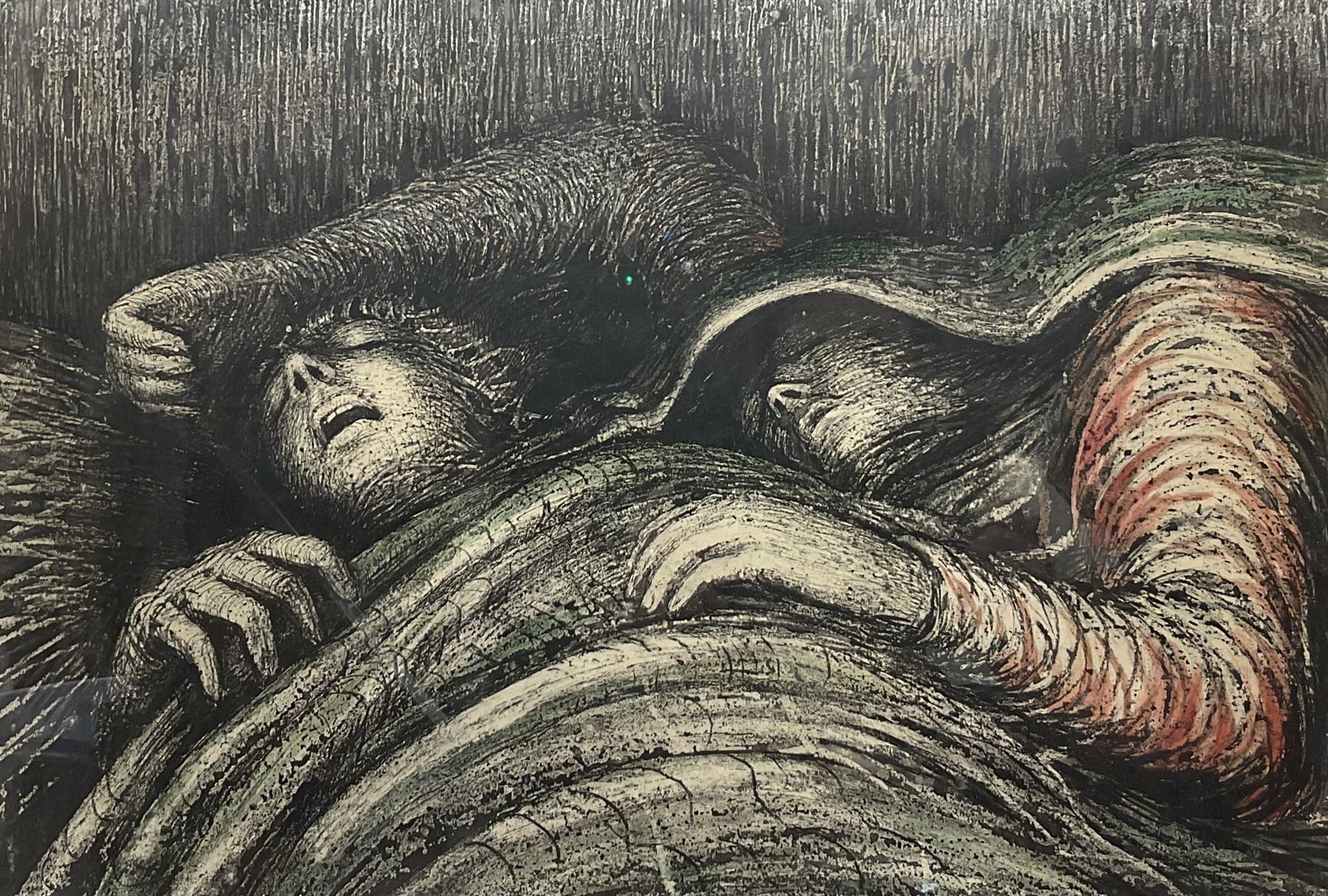 Henry Moore (British 1898-1986): 'Pink and Green Sleepers'