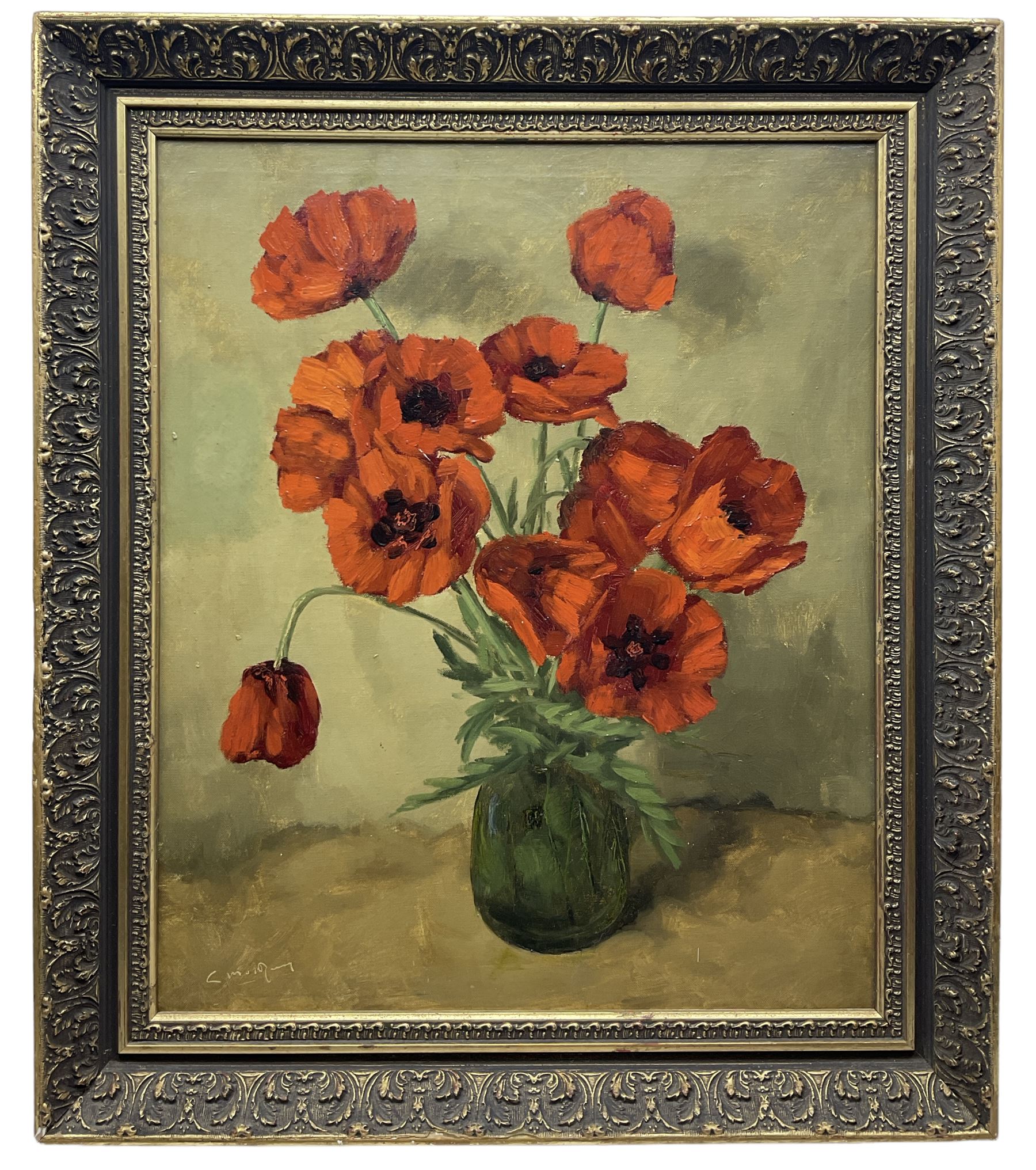 C M Van Rooy (Dutch 20th century): Still Life of Poppies in a Vase - Image 2 of 2