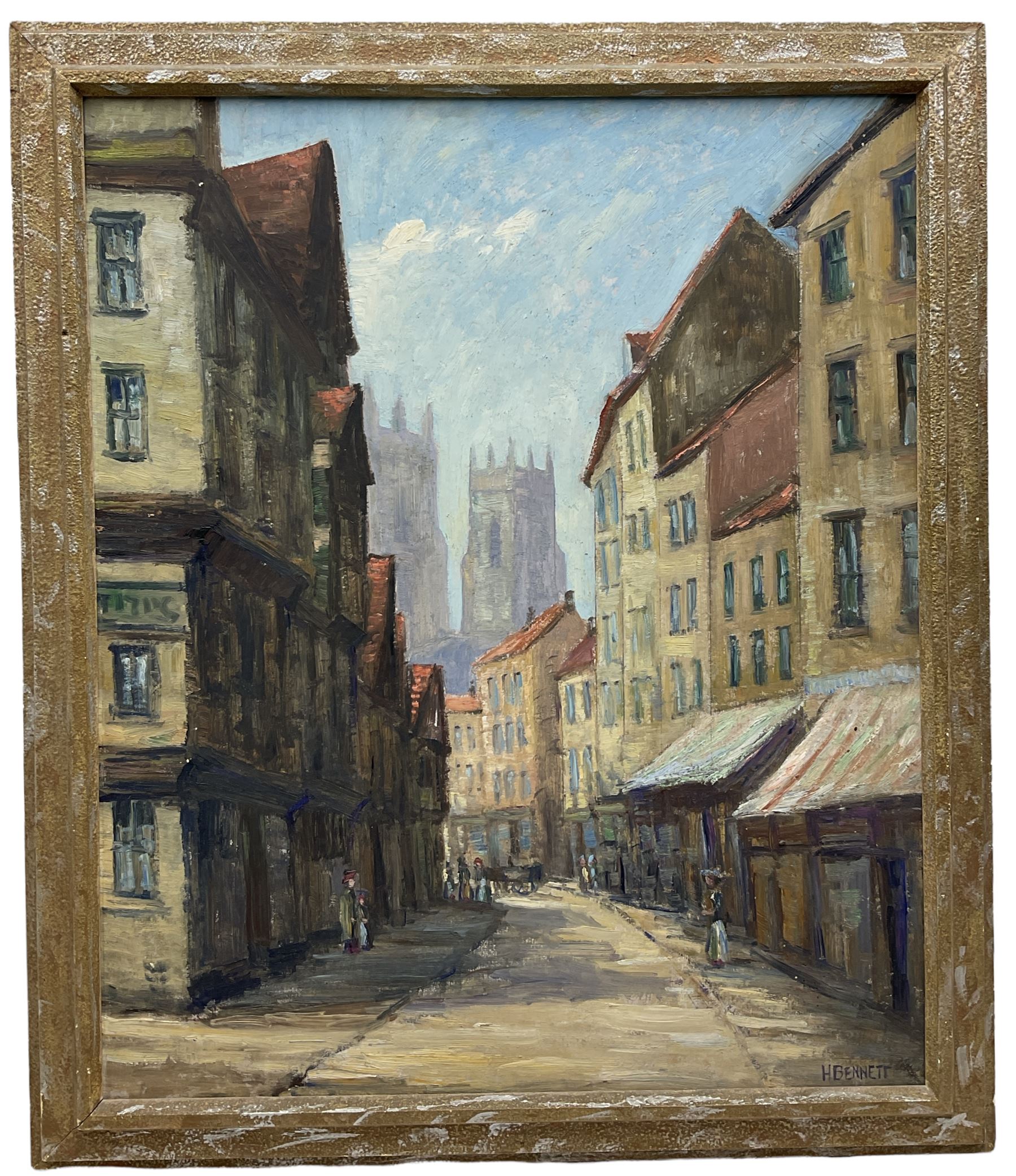 H Bennett (British exh.1880): View of York Minster from High Petergate - Image 2 of 2