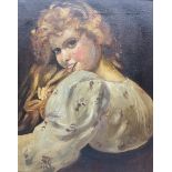 M R Craig (British 19th/20th century): Portrait of Girl Looking over Shoulder