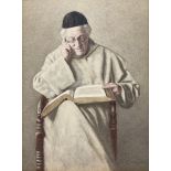 Joseph Crozier Harrison (British ex. 1882-1891): 'Sunday Morning' - Norbertine Priest Reading Bible