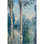 Douglas Haddow (British 20th Century): 'Blue Reeds Aylsham' and 'Silver Birch Aylsham'