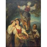 Alexandre Markelbach (Belgian 1824-1906): 'La Raccolta Delle Mele' - The Apple Harvest