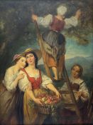 Alexandre Markelbach (Belgian 1824-1906): 'La Raccolta Delle Mele' - The Apple Harvest