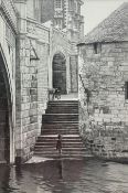 Stuart Walton (Northern British 1933-): Steps Leading from Wellington Row beneath Lendal Bridge to t
