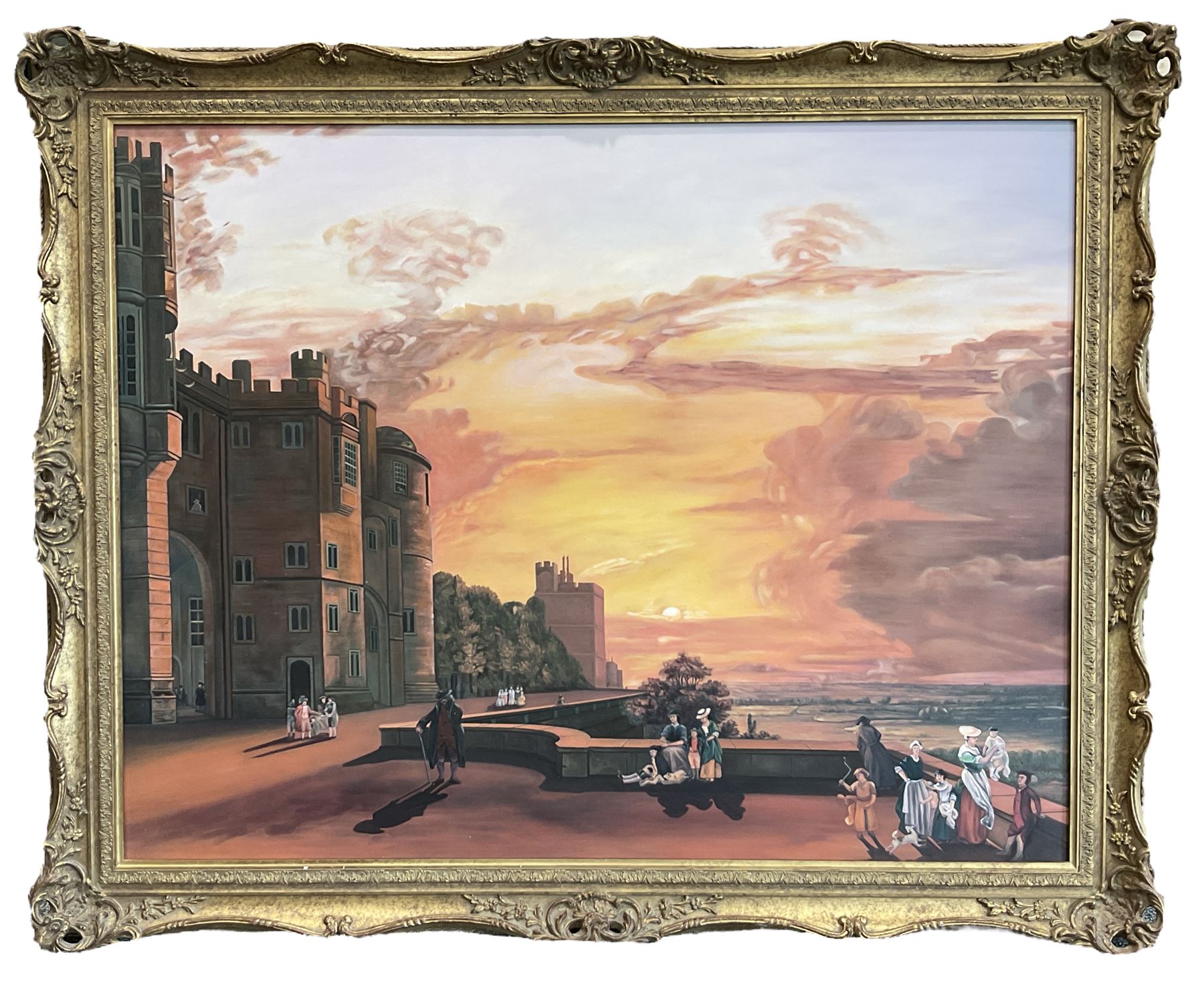 After Paul Sandby (British 1725-1809): 'Windsor Castle - North Terrace Looking West at Sunset' - Image 2 of 2