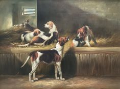 English School (20th century): Litter of Hunting Beagles