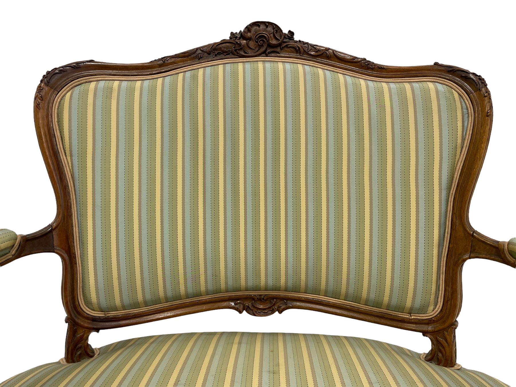 Late 20th century French walnut settee - Image 8 of 8