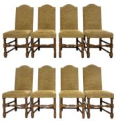 Set eight oak framed dining chairs