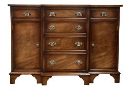 Walnut breakfront side cabinet