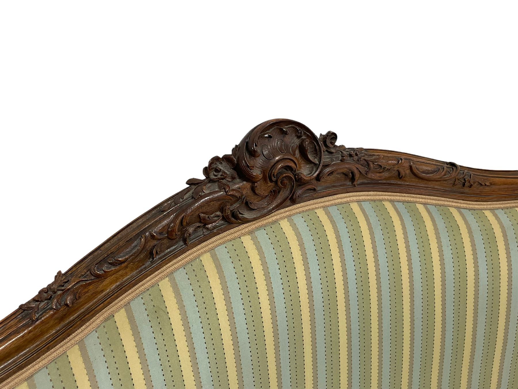 Late 20th century French walnut settee - Image 2 of 8