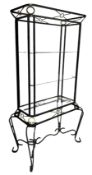 Aluminium display stand with three glass shelves