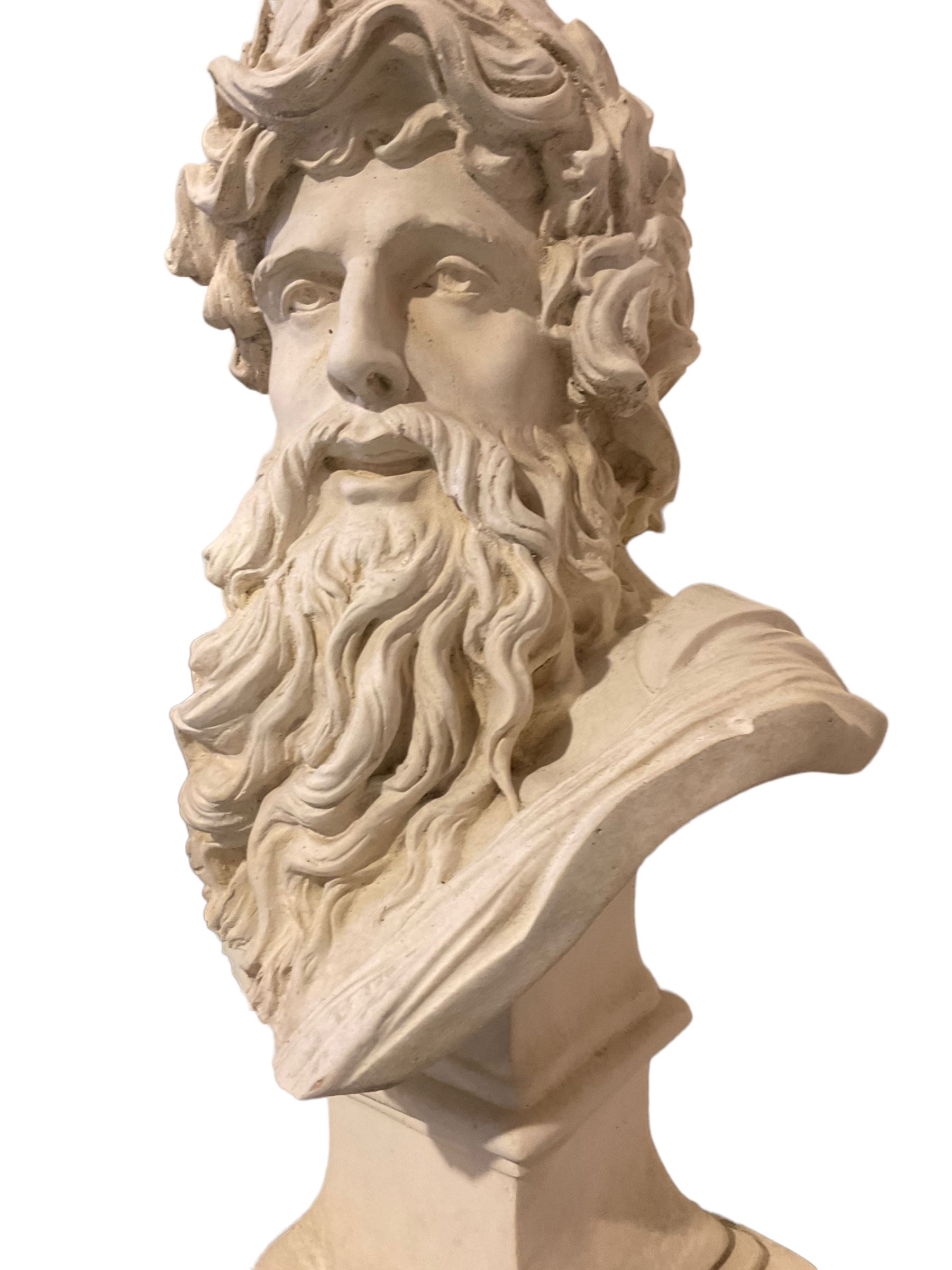 Composite bust of the mythological hero Hercules (Heracles) as a mature bearded man with olive wreat - Bild 3 aus 5