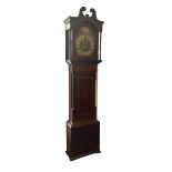 8-day mahogany cased longcase clock with a brass dial striking the hours on a coiled gong (missing)