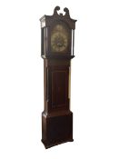 8-day mahogany cased longcase clock with a brass dial striking the hours on a coiled gong (missing)