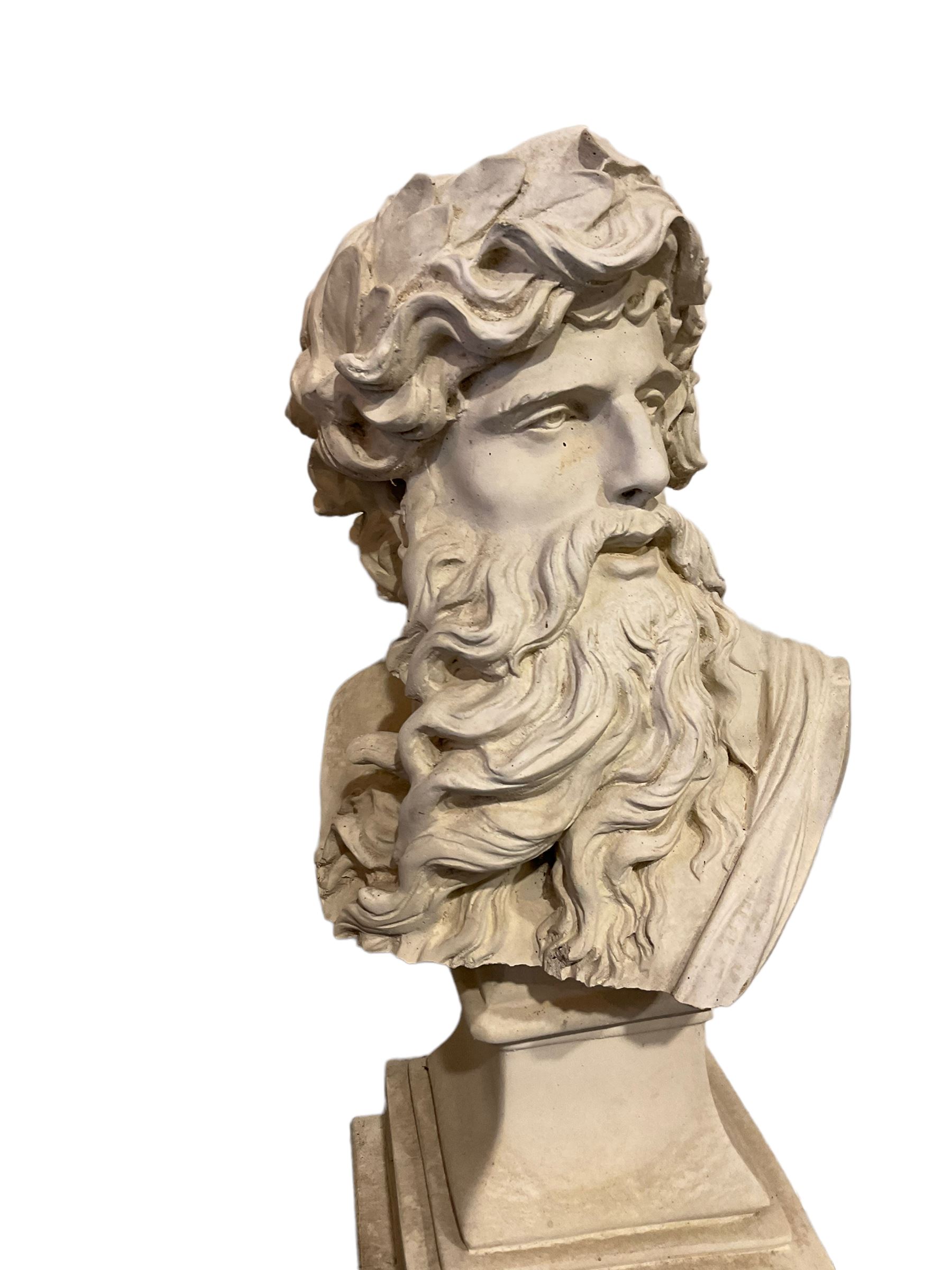 Composite bust of the mythological hero Hercules (Heracles) as a mature bearded man with olive wreat - Bild 2 aus 5