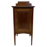 Edwardian inlaid mahogany bedside cupboard