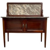 Edwardian inlaid mahogany washstand