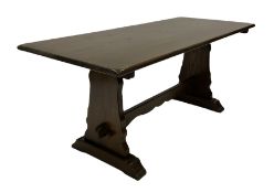 20th century oak refectory table