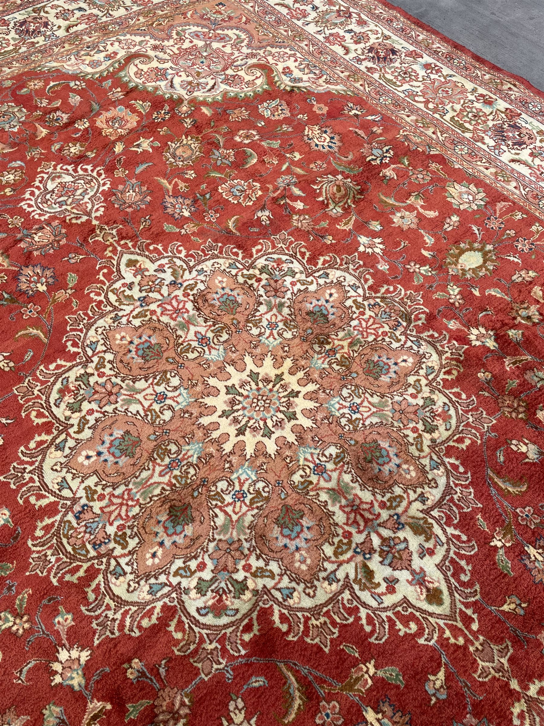 Persian Meshed golden red ground carpet - Image 6 of 7