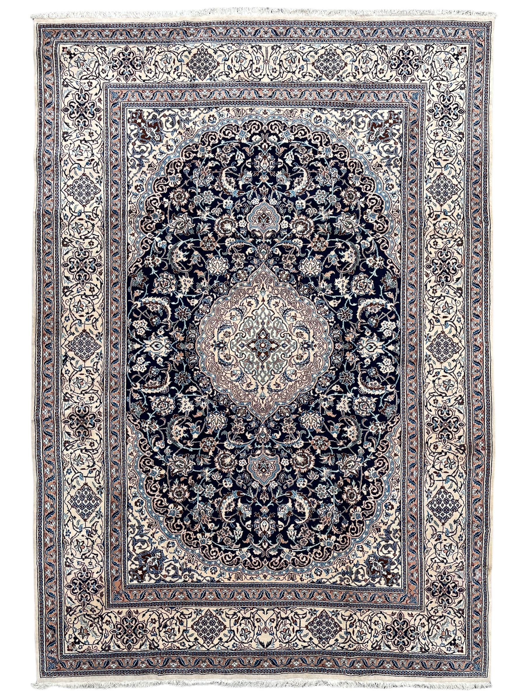 Persian Nain ivory ground rug